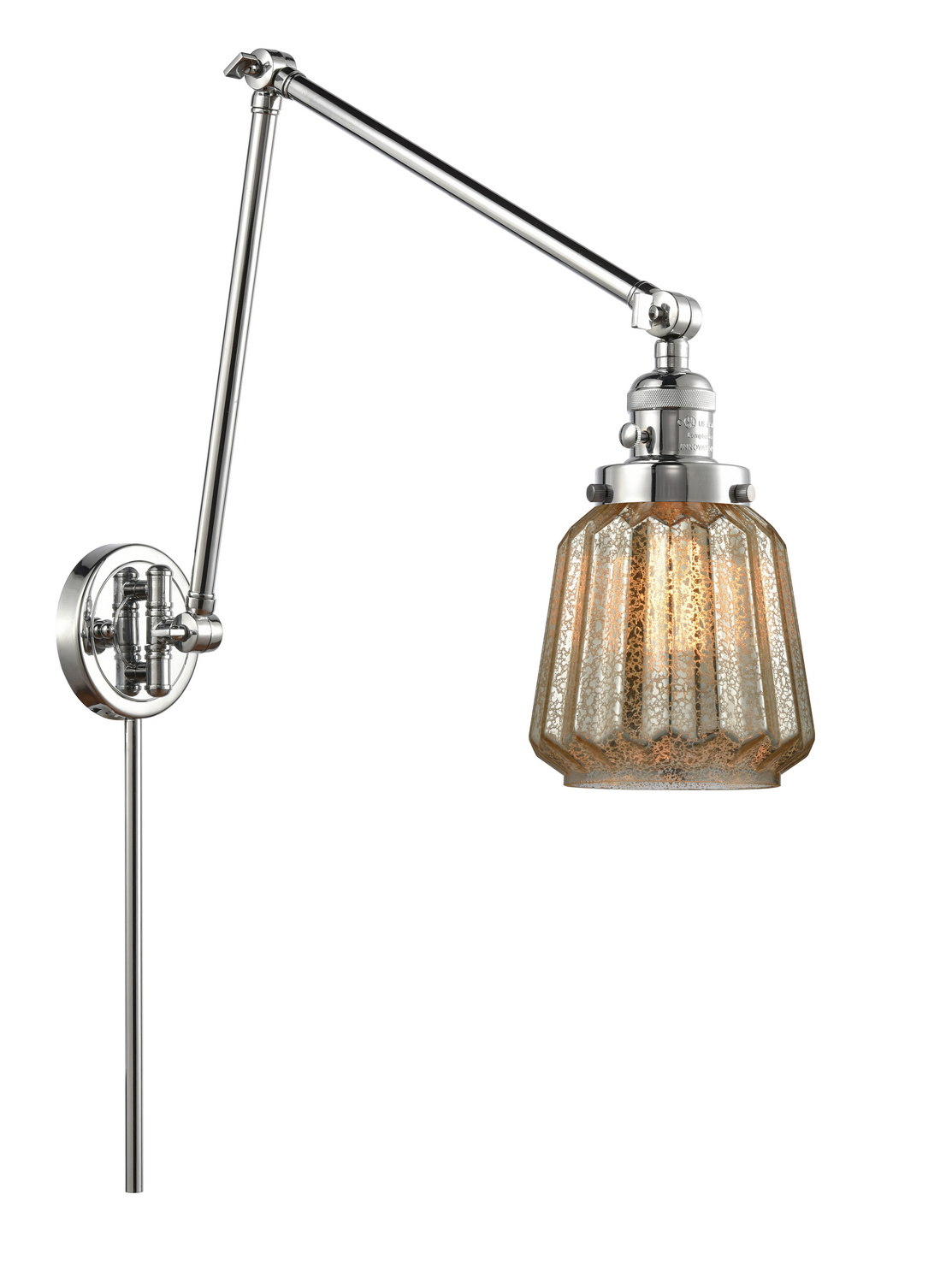One Light Swing Arm by Innovations - Franklin Restoration Collection, Polished Chrome Finish - 238-PC-G146