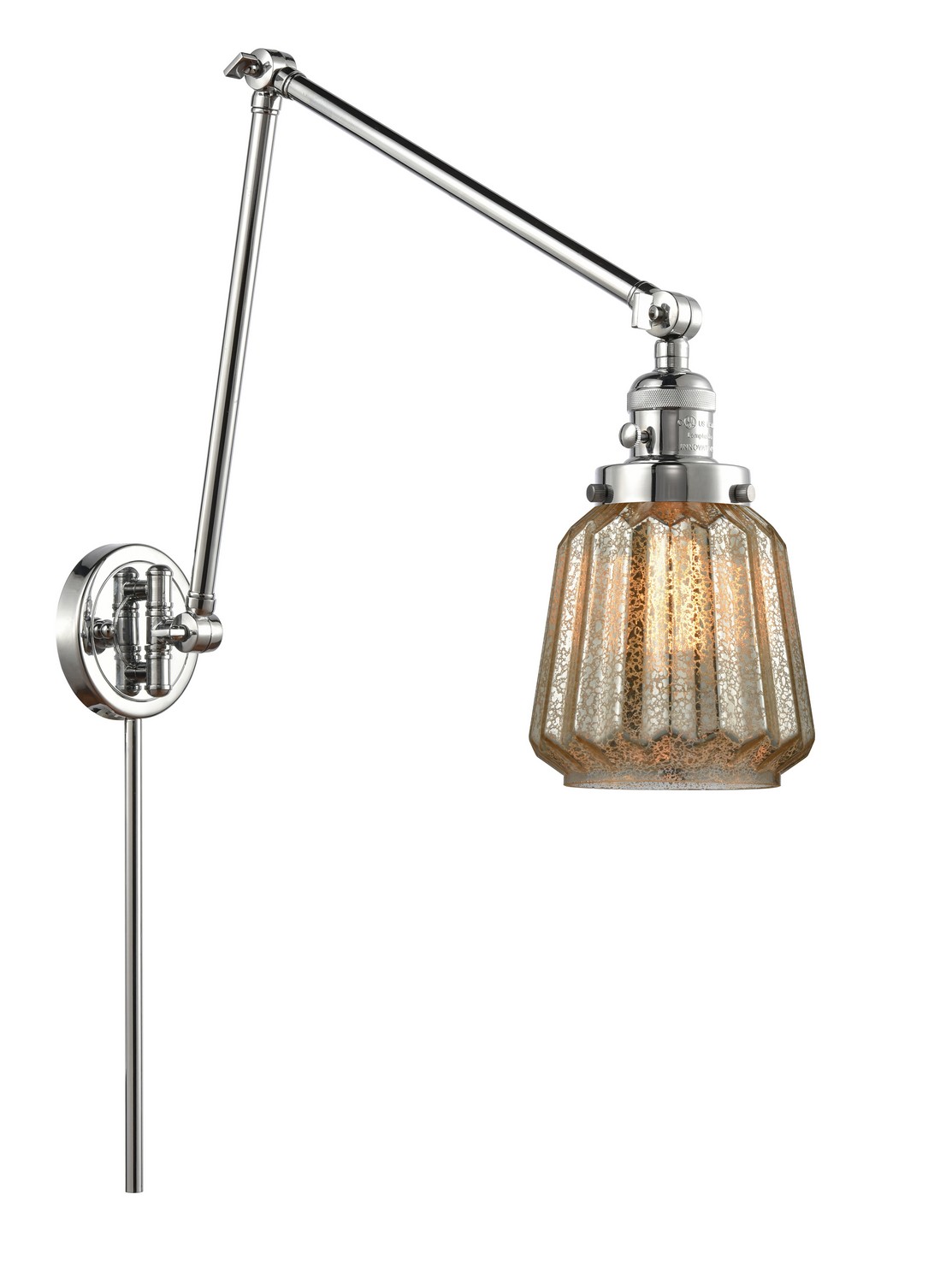 LED Swing Arm by Innovations - Franklin Restoration Collection, Polished Chrome Finish - 238-PC-G146-LED