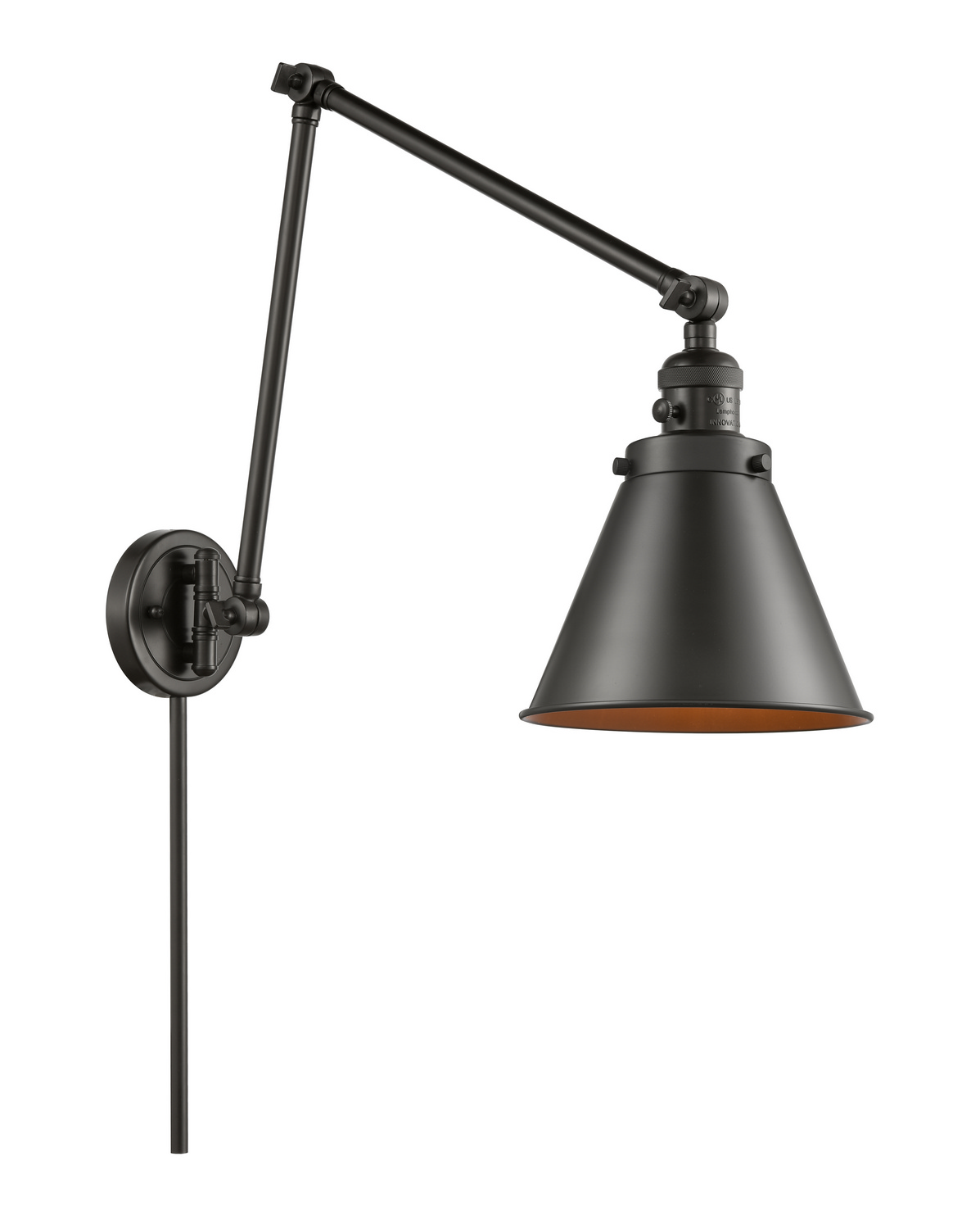 One Light Swing Arm by Innovations - Franklin Restoration Collection, Oil Rubbed Bronze Finish - 238-OB-M13-OB