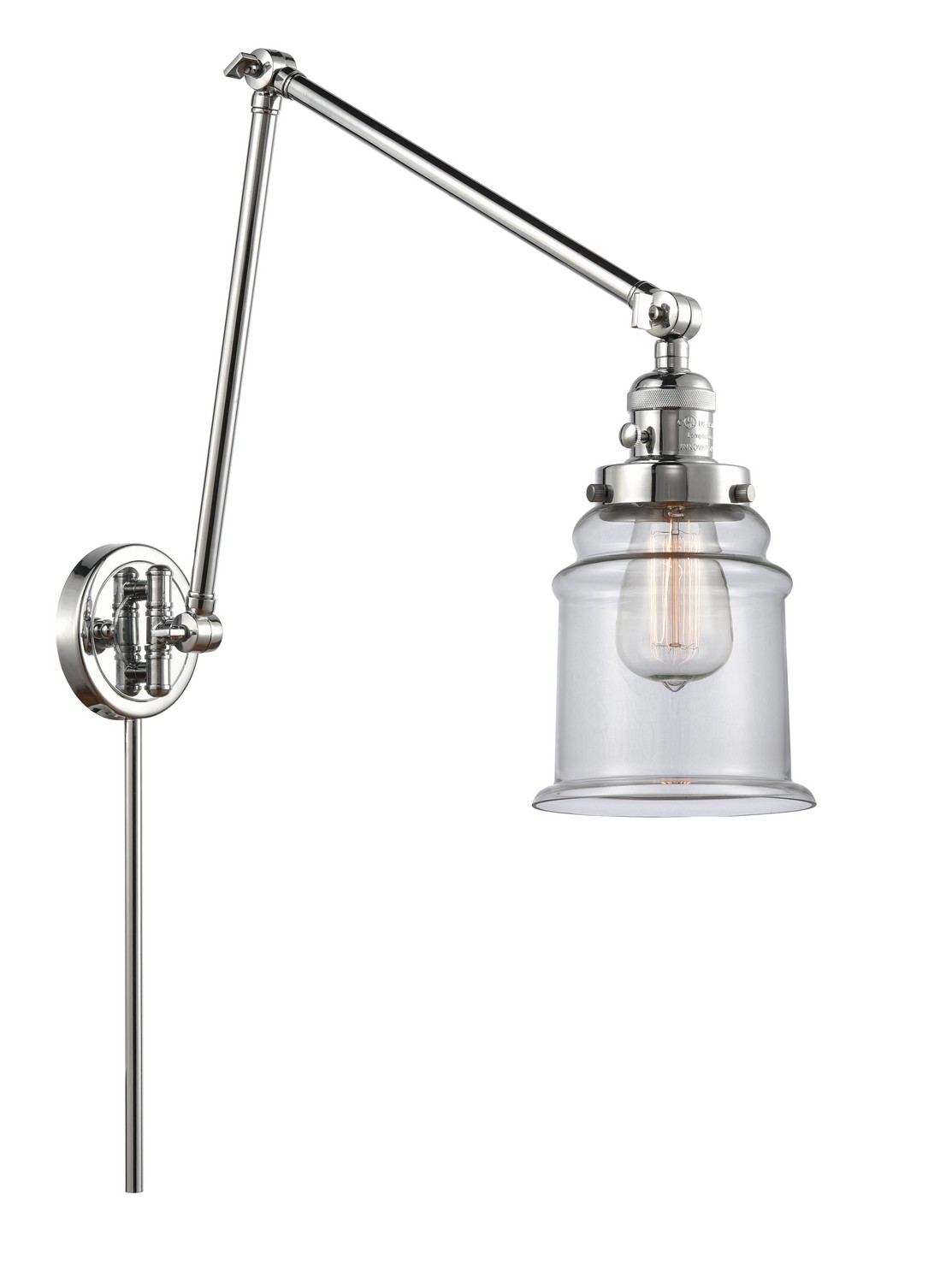 LED Swing Arm by Innovations - Franklin Restoration Collection, Polished Chrome Finish - 238-PC-G182-LED