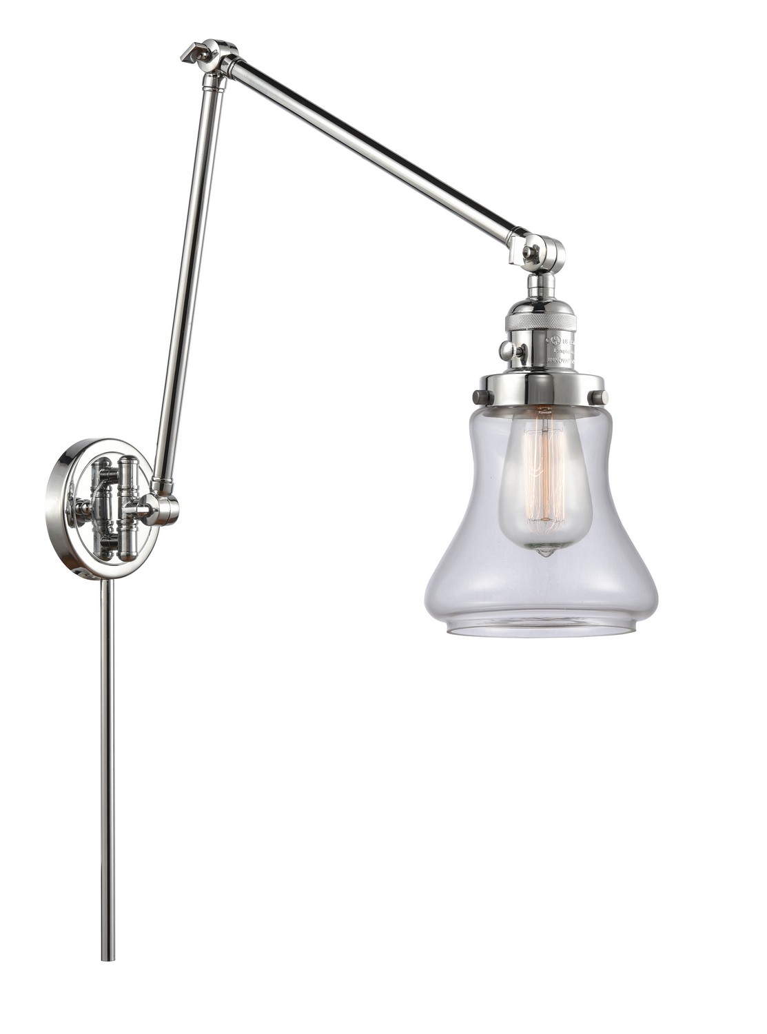 LED Swing Arm by Innovations - Franklin Restoration Collection, Polished Chrome Finish - 238-PC-G192-LED