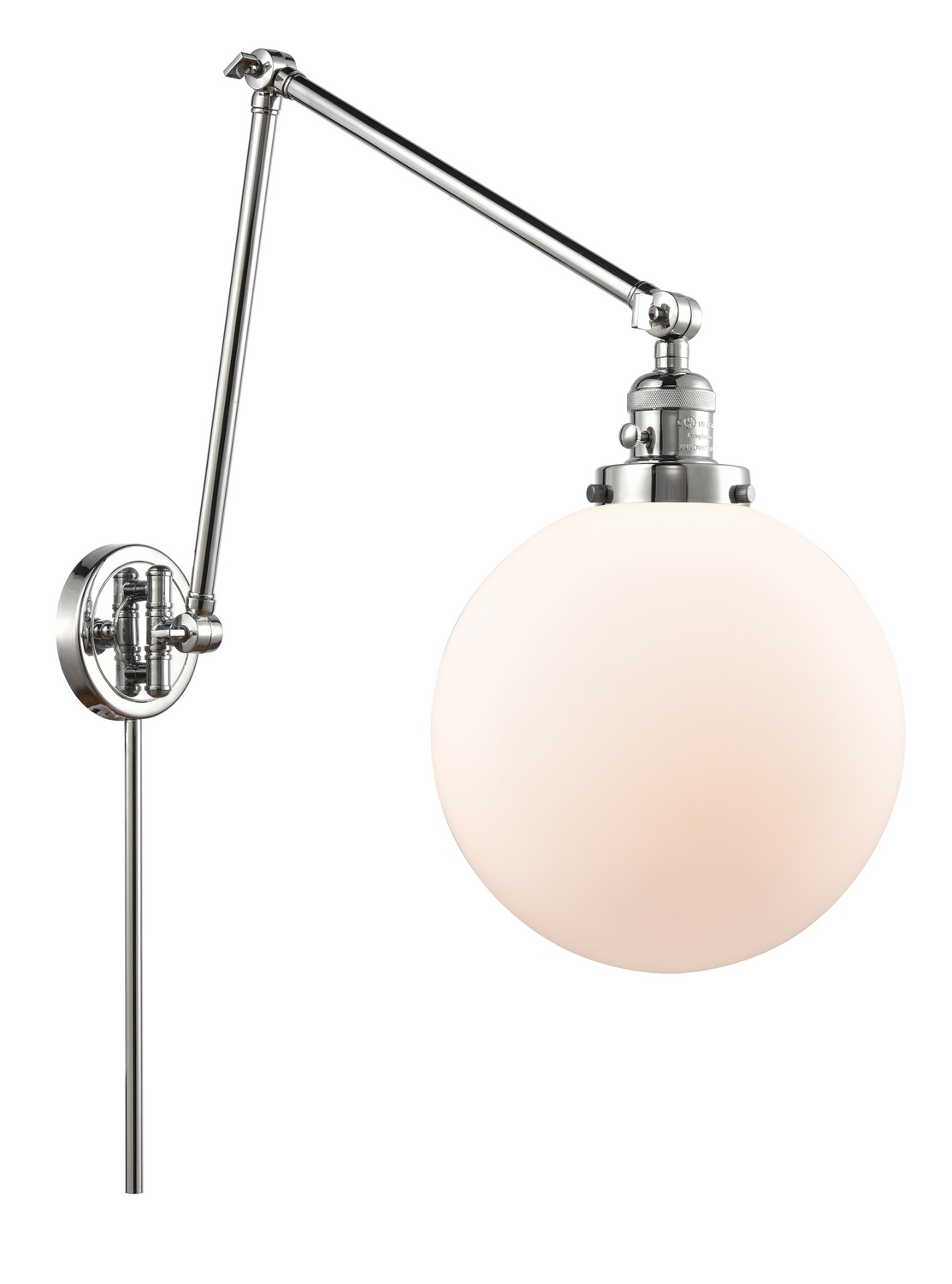 One Light Swing Arm by Innovations - Franklin Restoration Collection, Polished Chrome Finish - 238-PC-G201-10