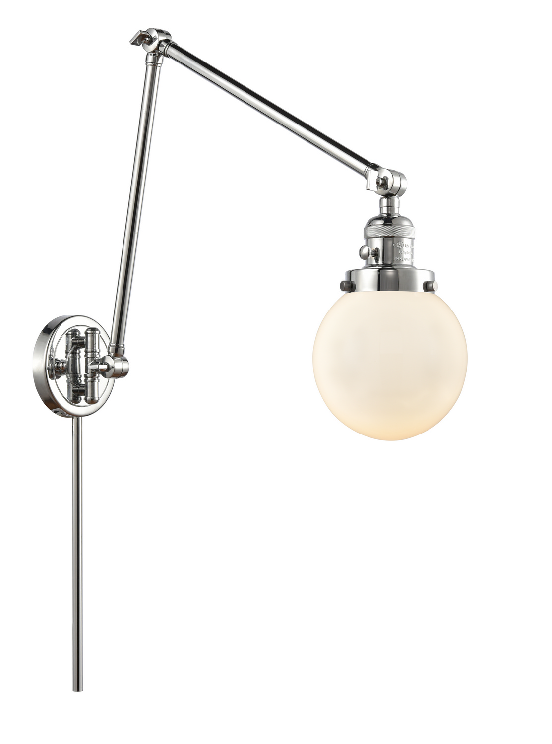 One Light Swing Arm by Innovations - Franklin Restoration Collection, Polished Chrome Finish - 238-PC-G201-6