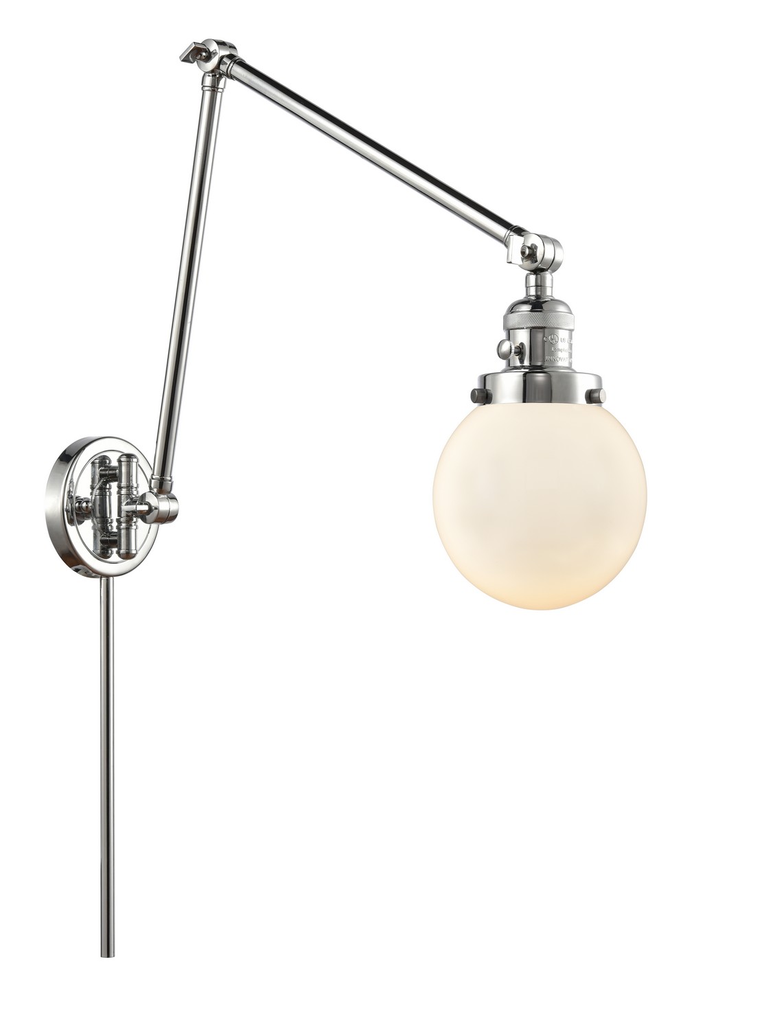 LED Swing Arm by Innovations - Franklin Restoration Collection, Polished Chrome Finish - 238-PC-G201-6-LED