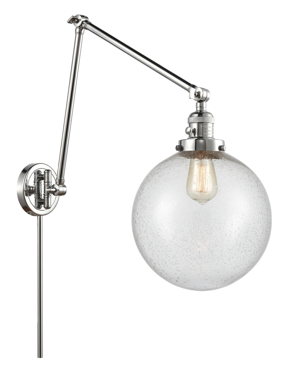 One Light Swing Arm by Innovations - Franklin Restoration Collection, Polished Chrome Finish - 238-PC-G204-10