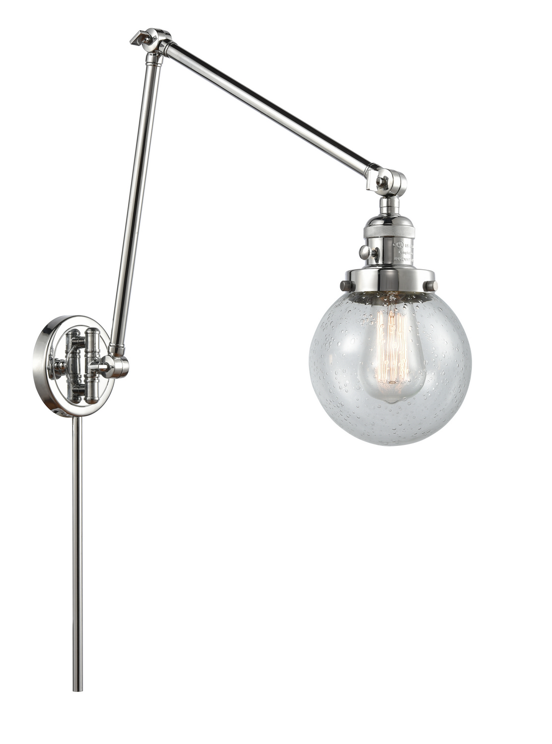 One Light Swing Arm by Innovations - Franklin Restoration Collection, Polished Chrome Finish - 238-PC-G204-6