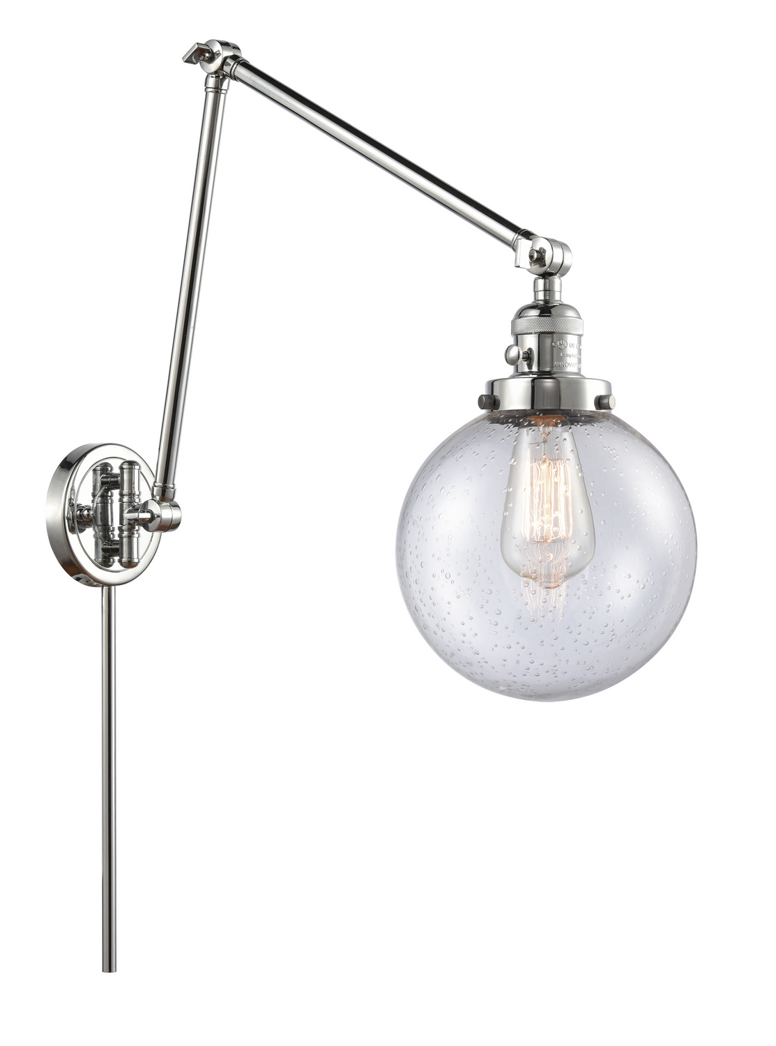 One Light Swing Arm by Innovations - Franklin Restoration Collection, Polished Chrome Finish - 238-PC-G204-8
