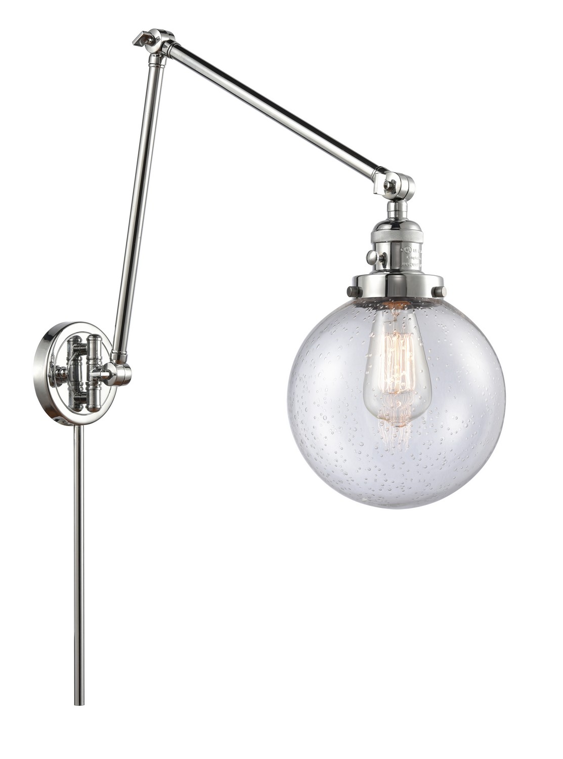 LED Swing Arm by Innovations - Franklin Restoration Collection, Polished Chrome Finish - 238-PC-G204-8-LED