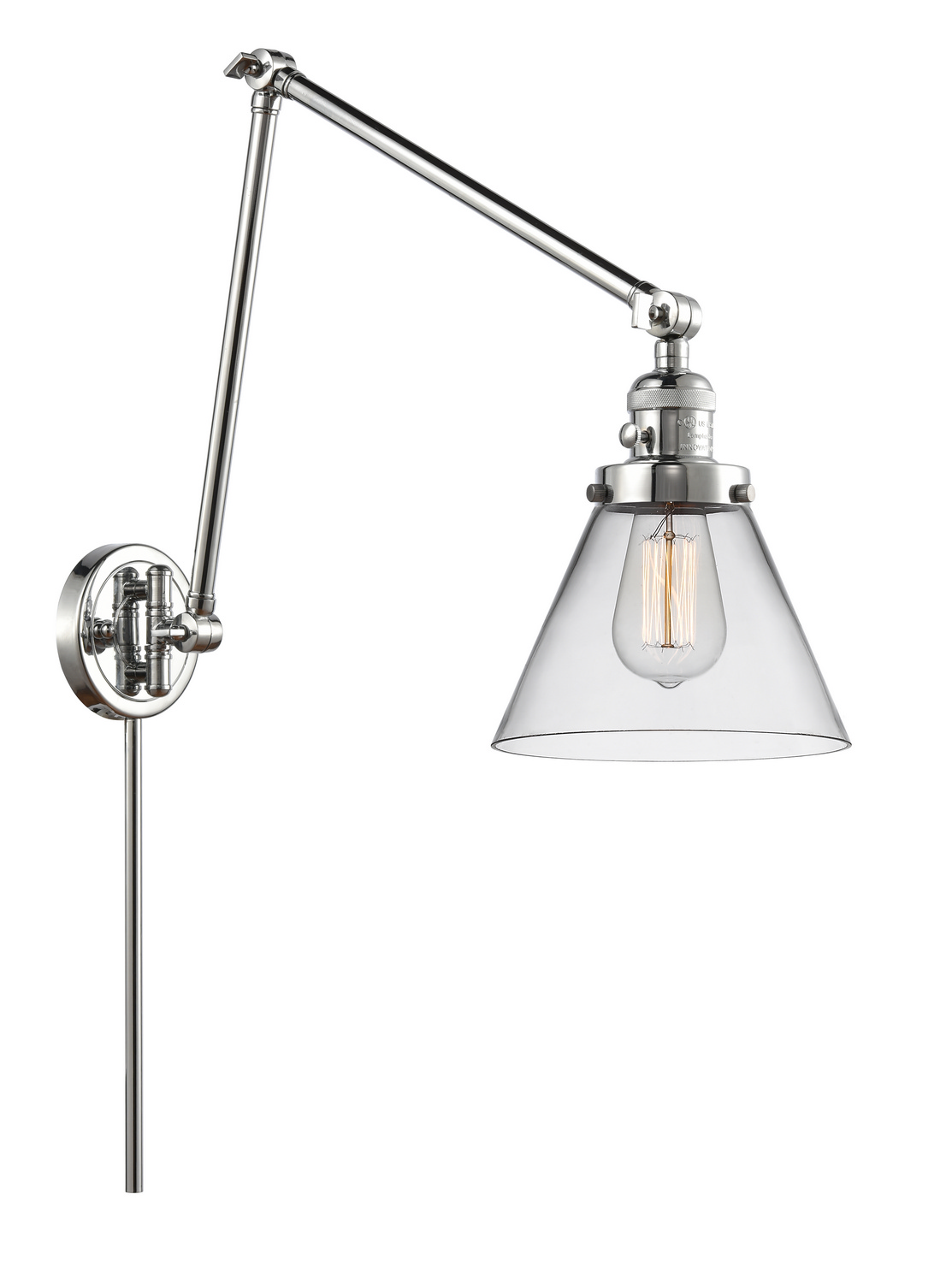 One Light Swing Arm by Innovations - Franklin Restoration Collection, Polished Chrome Finish - 238-PC-G42