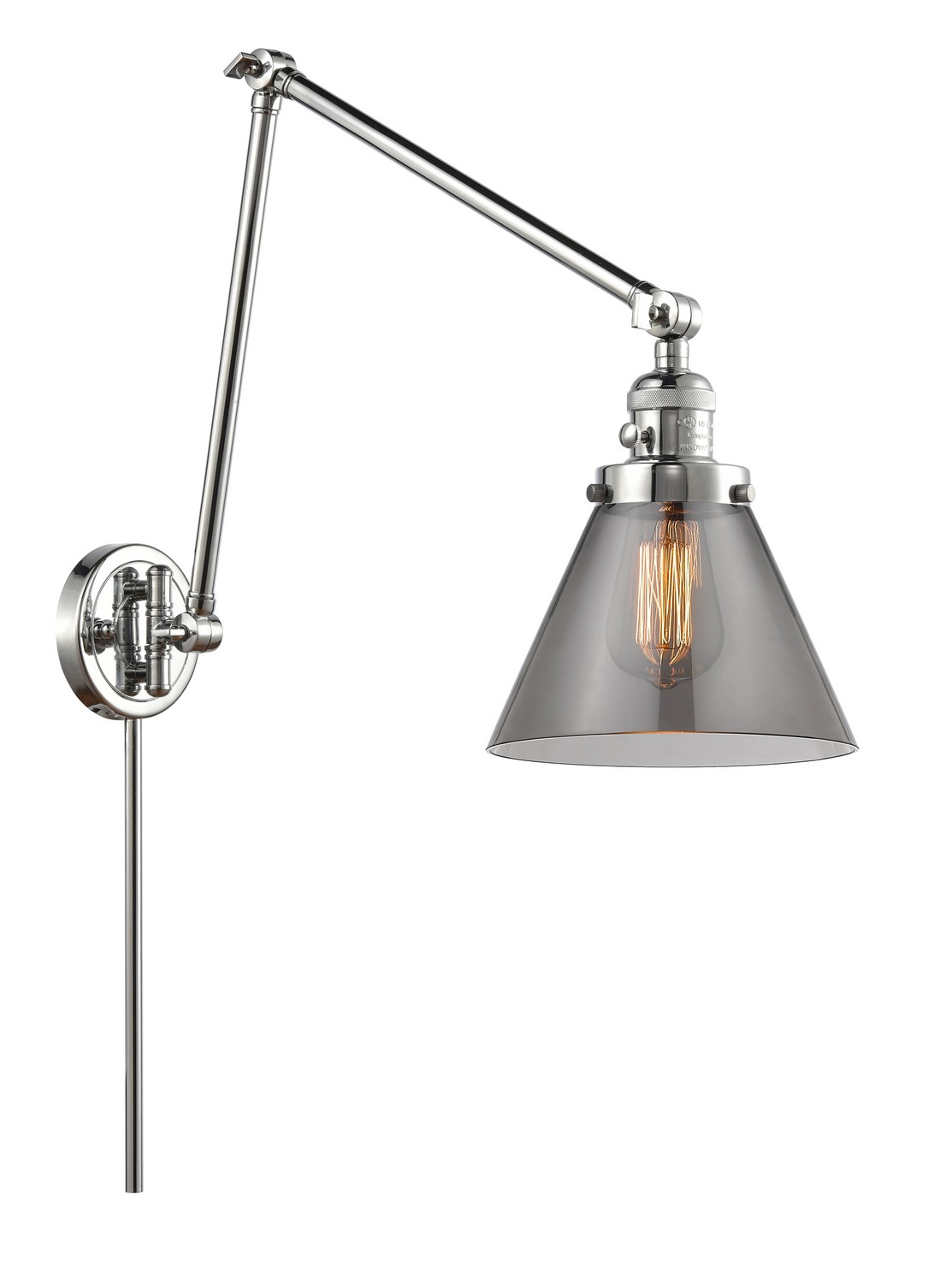 LED Swing Arm by Innovations - Franklin Restoration Collection, Polished Chrome Finish - 238-PC-G43-LED