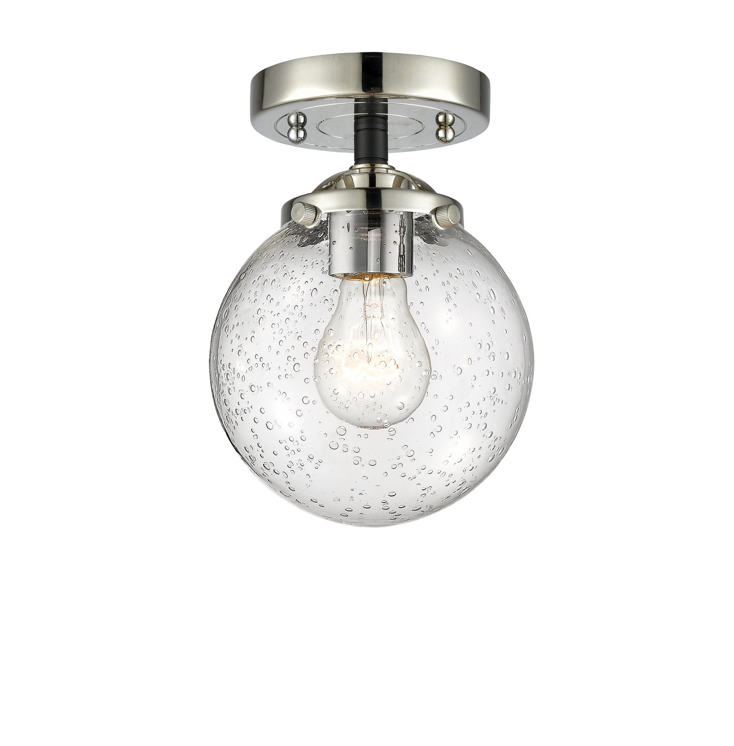 LED Semi-Flush Mount by Innovations - Nouveau Collection, Black Polished Nickel Finish - 284-1C-BPN-G204-6-LED