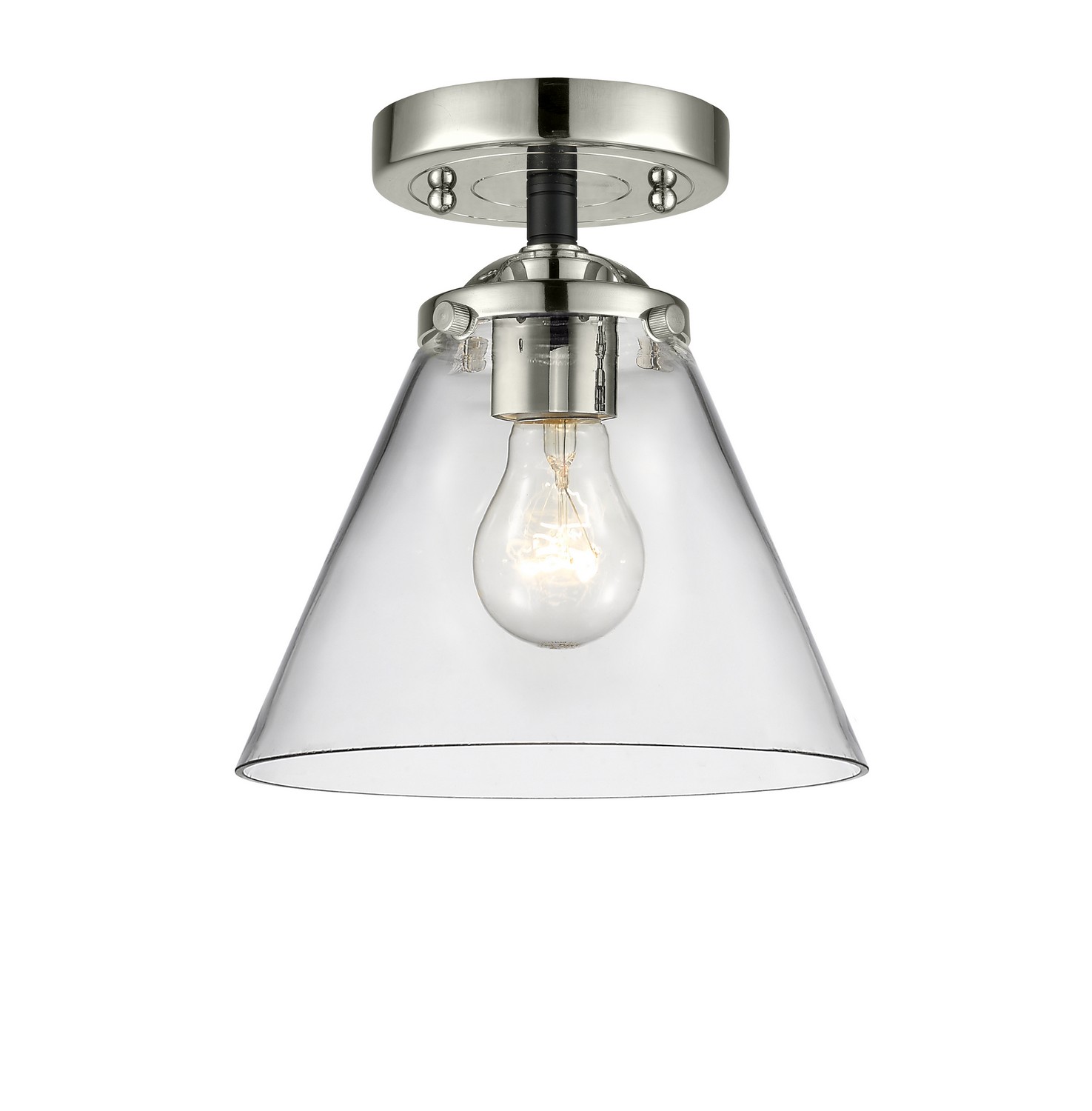 LED Semi-Flush Mount by Innovations - Nouveau Collection, Black Polished Nickel Finish - 284-1C-BPN-G42-LED