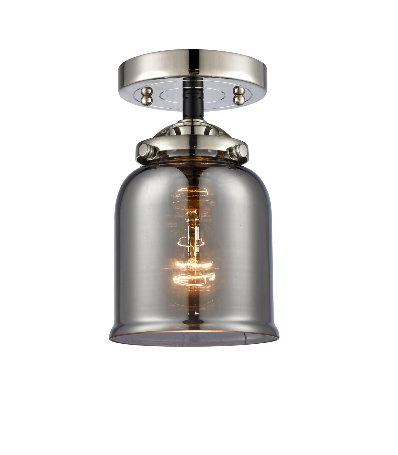 LED Semi-Flush Mount by Innovations - Nouveau Collection, Black Polished Nickel Finish - 284-1C-BPN-G53-LED