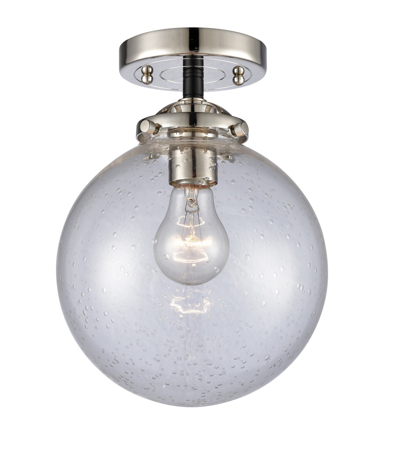 LED Semi-Flush Mount by Innovations - Nouveau Collection, Black Polished Nickel Finish - 284-1C-BPN-G204-8-LED