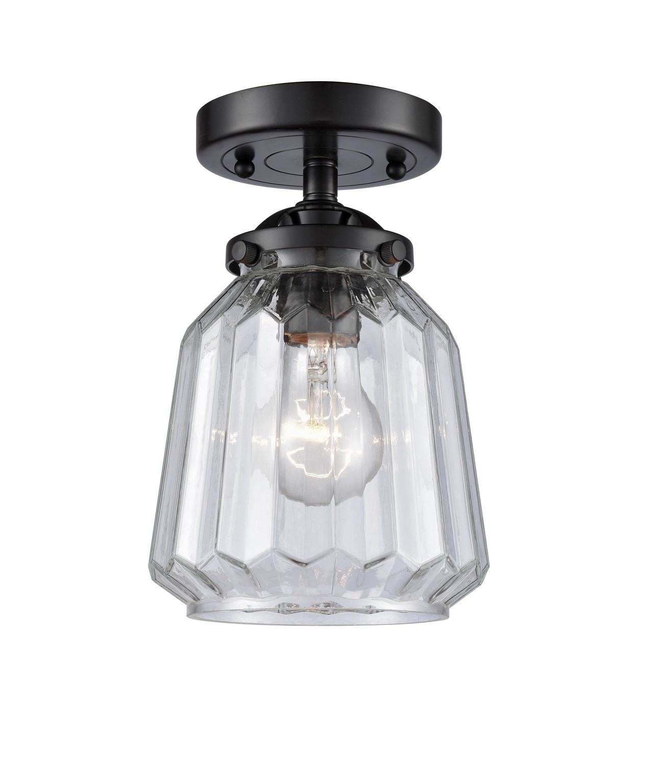 LED Semi-Flush Mount by Innovations - Nouveau Collection, Oil Rubbed Bronze Finish - 284-1C-OB-G142-LED