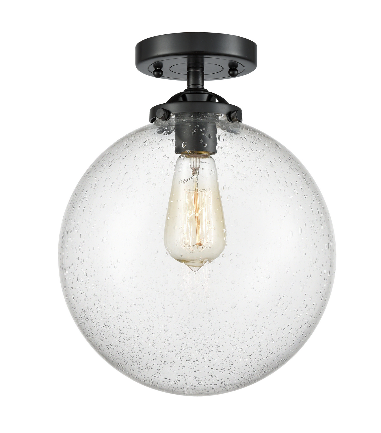 One Light Semi-Flush Mount by Innovations - Nouveau Collection, Oil Rubbed Bronze Finish - 284-1C-OB-G204-10