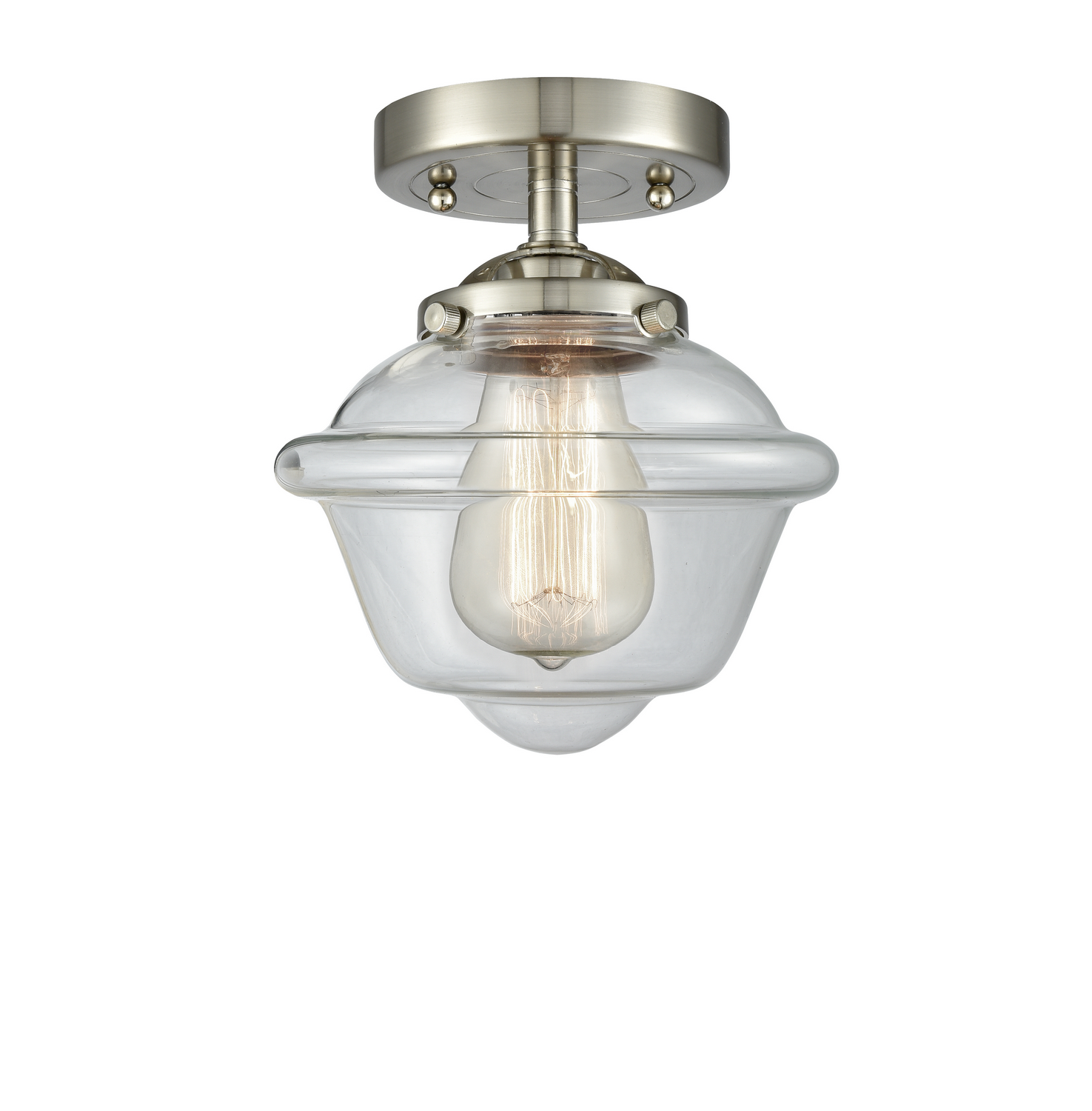 One Light Semi-Flush Mount by Innovations - Nouveau Collection, Brushed Satin Nickel Finish - 284-1C-SN-G532