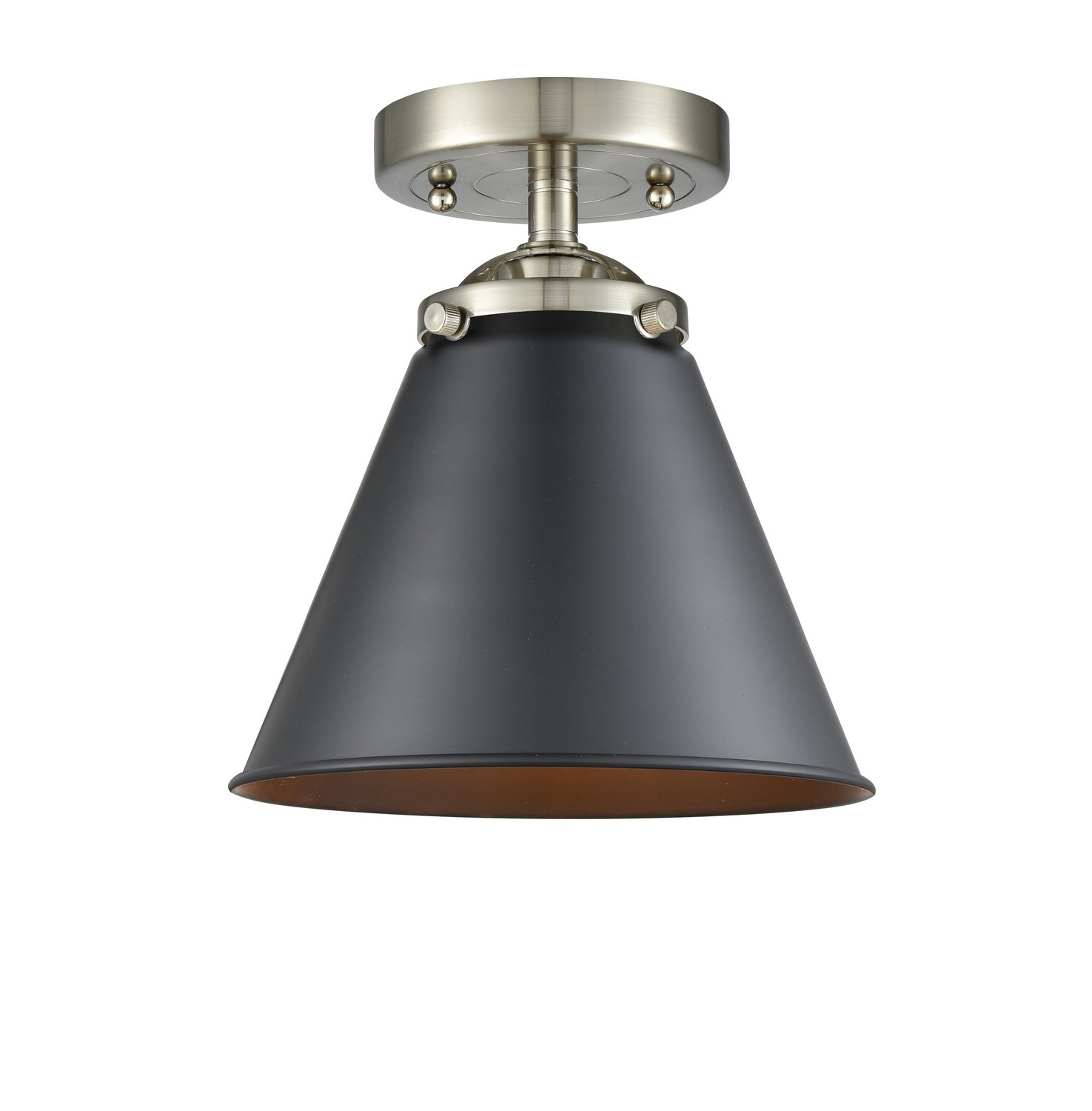 LED Semi-Flush Mount by Innovations - Nouveau Collection, Brushed Satin Nickel Finish - 284-1C-SN-M13-BK-LED