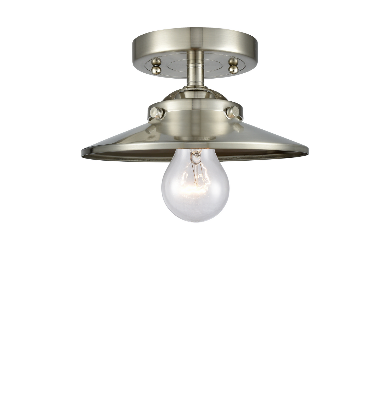 One Light Semi-Flush Mount by Innovations - Nouveau Collection, Brushed Satin Nickel Finish - 284-1C-SN-M2-SN