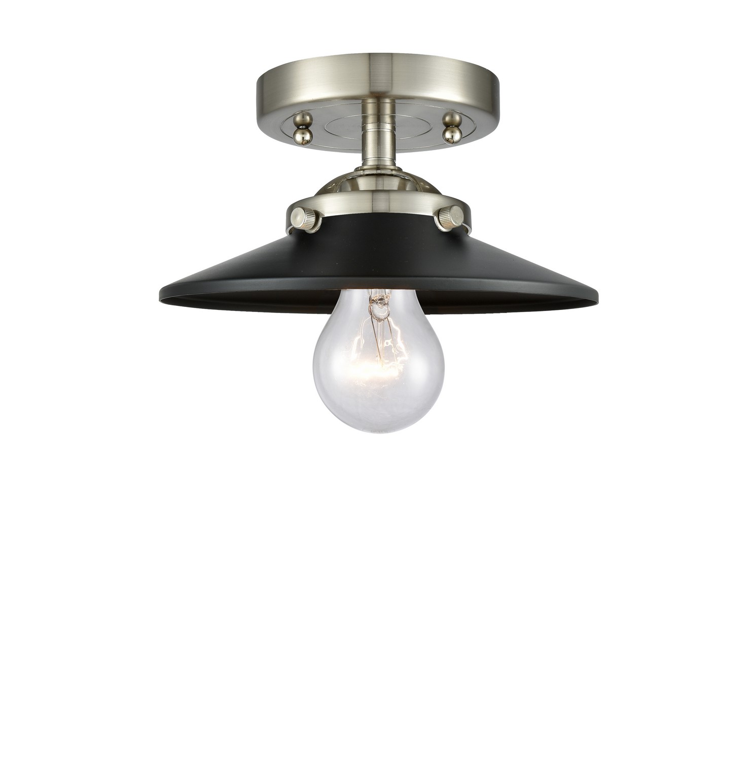 LED Semi-Flush Mount by Innovations - Nouveau Collection, Brushed Satin Nickel Finish - 284-1C-SN-M6-BK-LED