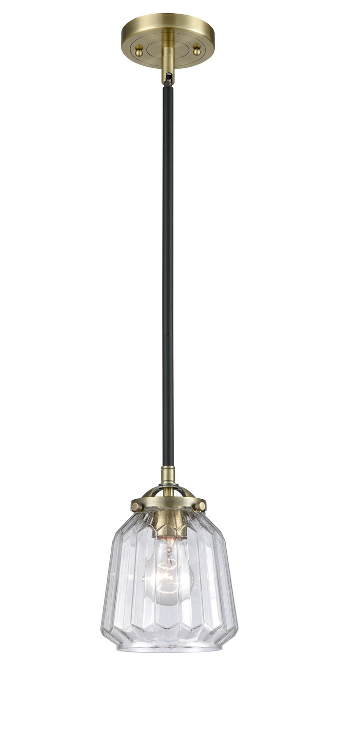 LED Mini Pendant by Innovations - Nouveau Collection, Black Antique Brass Finish - 284-1S-BAB-G142-LED