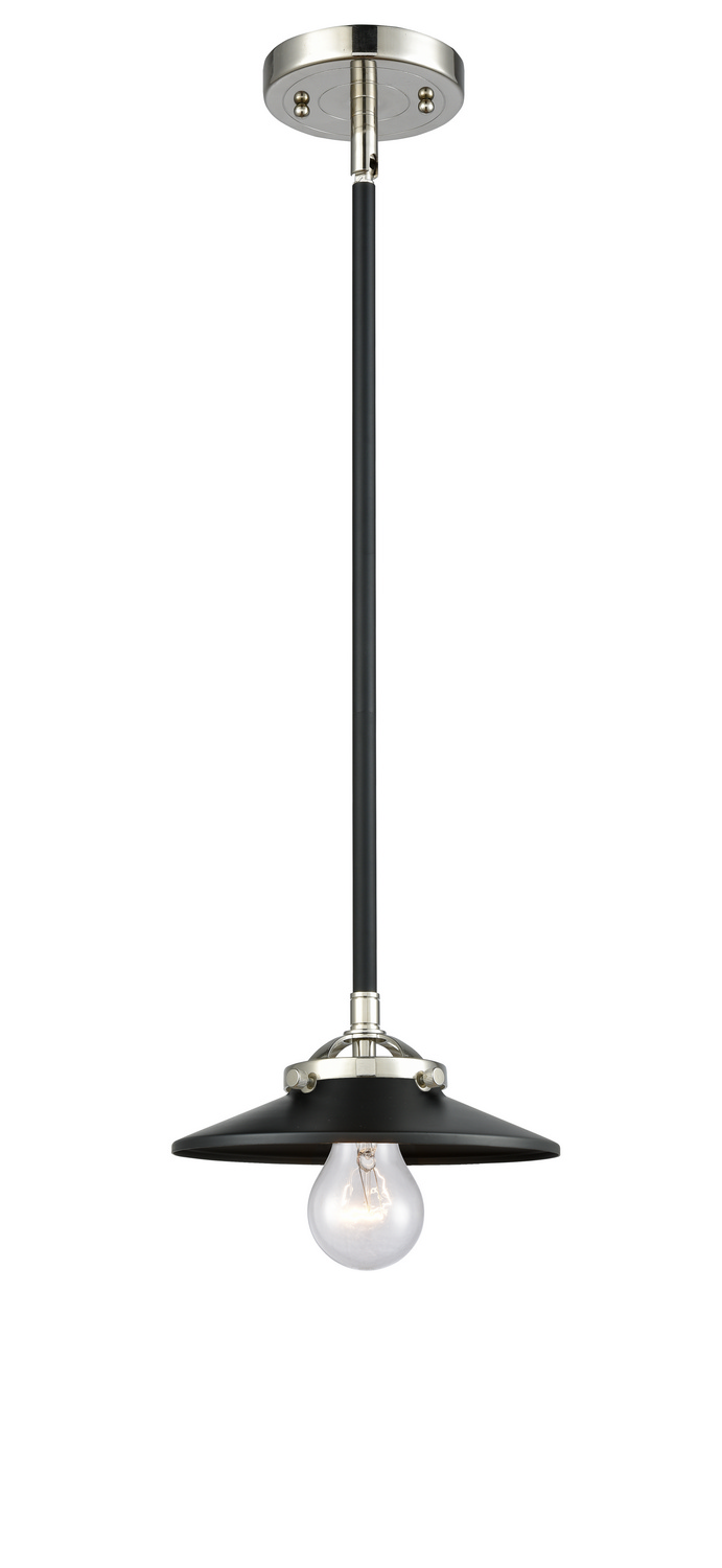 One Light Mini Pendant by Innovations - Nouveau Collection, Black Polished Nickel Finish - 284-1S-BPN-M6-BK