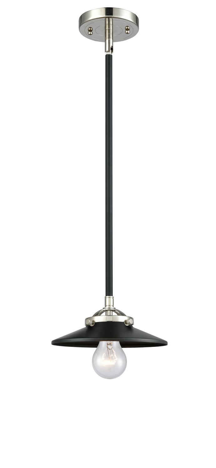 LED Mini Pendant by Innovations - Nouveau Collection, Black Polished Nickel Finish - 284-1S-BPN-M6-BK-LED