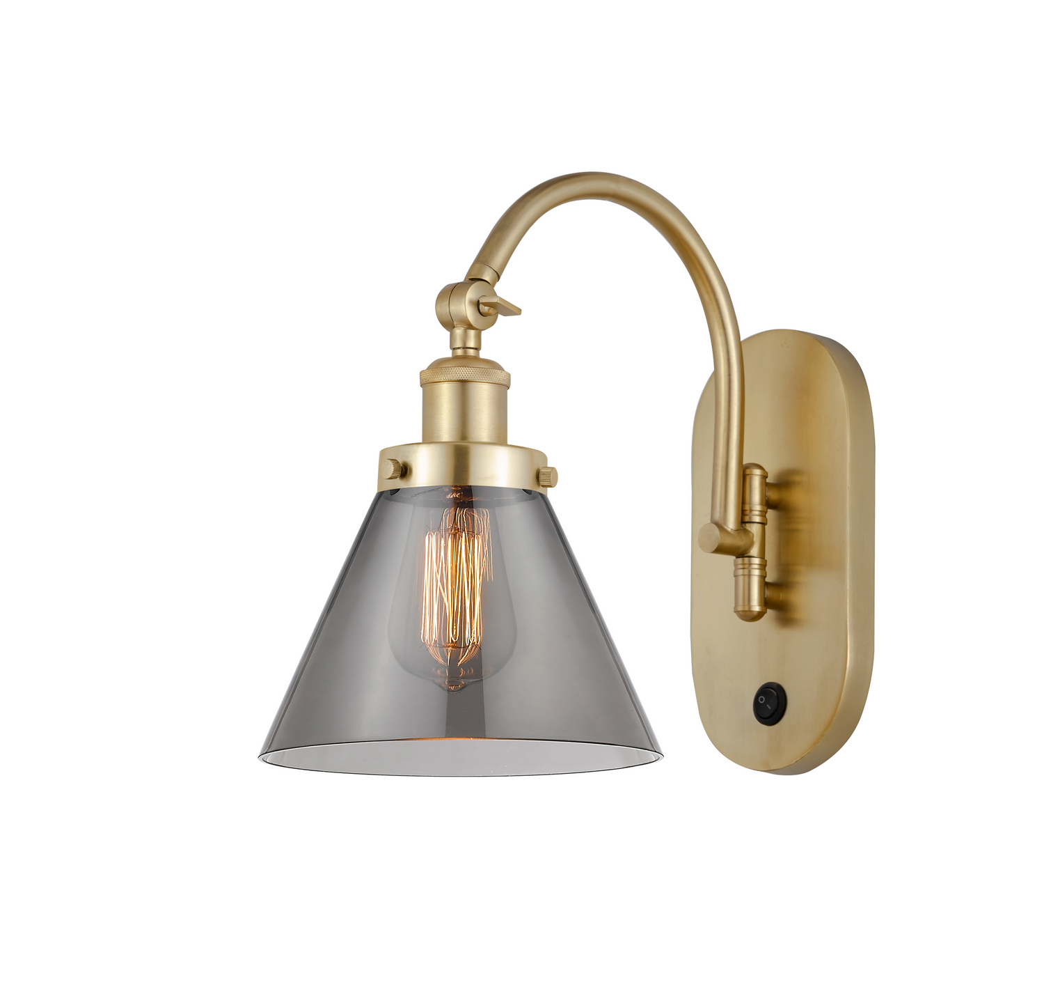 LED Swing Arm by Innovations - Franklin Restoration Collection, Satin Gold Finish - 918-1W-SG-G43-LED