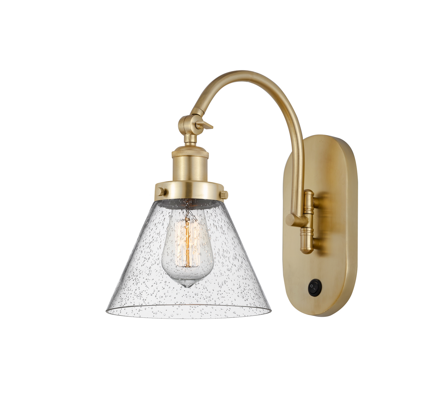 One Light Swing Arm by Innovations - Franklin Restoration Collection, Satin Gold Finish - 918-1W-SG-G44