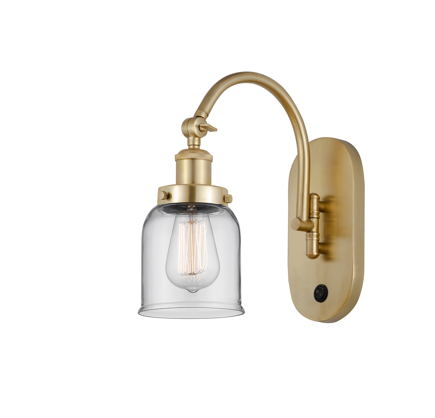 One Light Swing Arm by Innovations - Franklin Restoration Collection, Satin Gold Finish - 918-1W-SG-G52