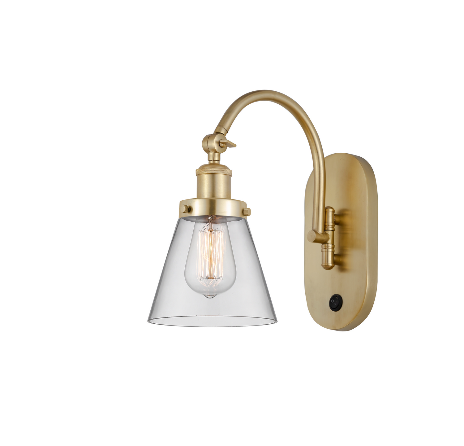 One Light Swing Arm by Innovations - Franklin Restoration Collection, Satin Gold Finish - 918-1W-SG-G62