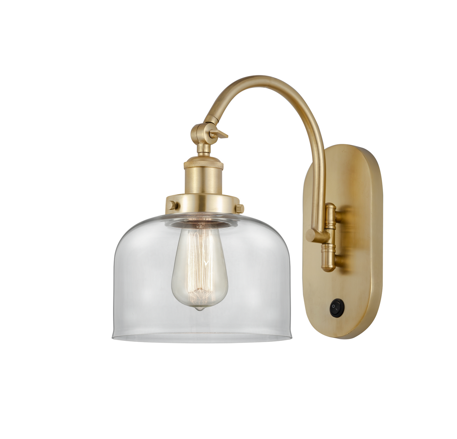 One Light Swing Arm by Innovations - Franklin Restoration Collection, Satin Gold Finish - 918-1W-SG-G72