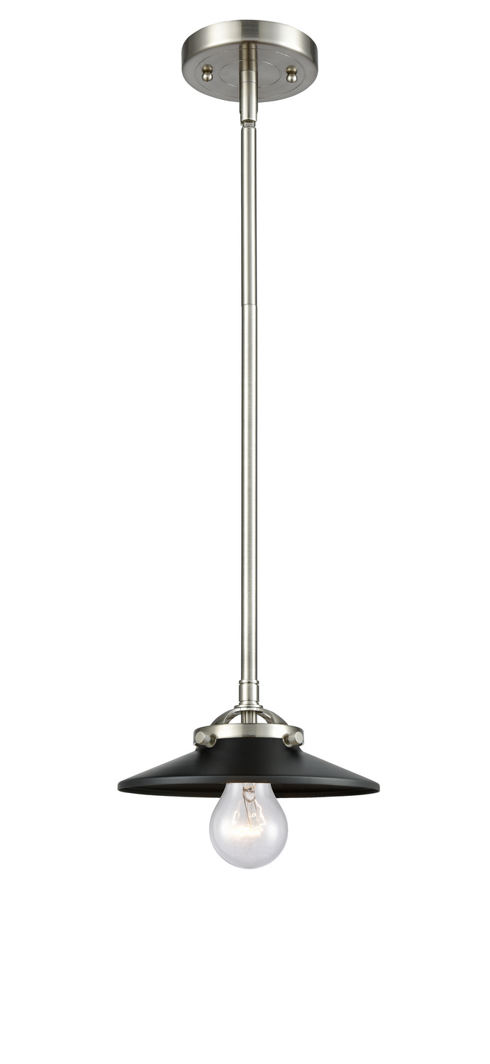 One Light Mini Pendant by Innovations - Nouveau Collection, Brushed Satin Nickel Finish - 284-1S-SN-M6-BK