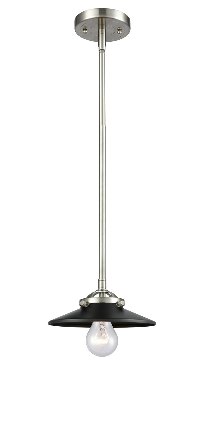 LED Mini Pendant by Innovations - Nouveau Collection, Brushed Satin Nickel Finish - 284-1S-SN-M6-BK-LED