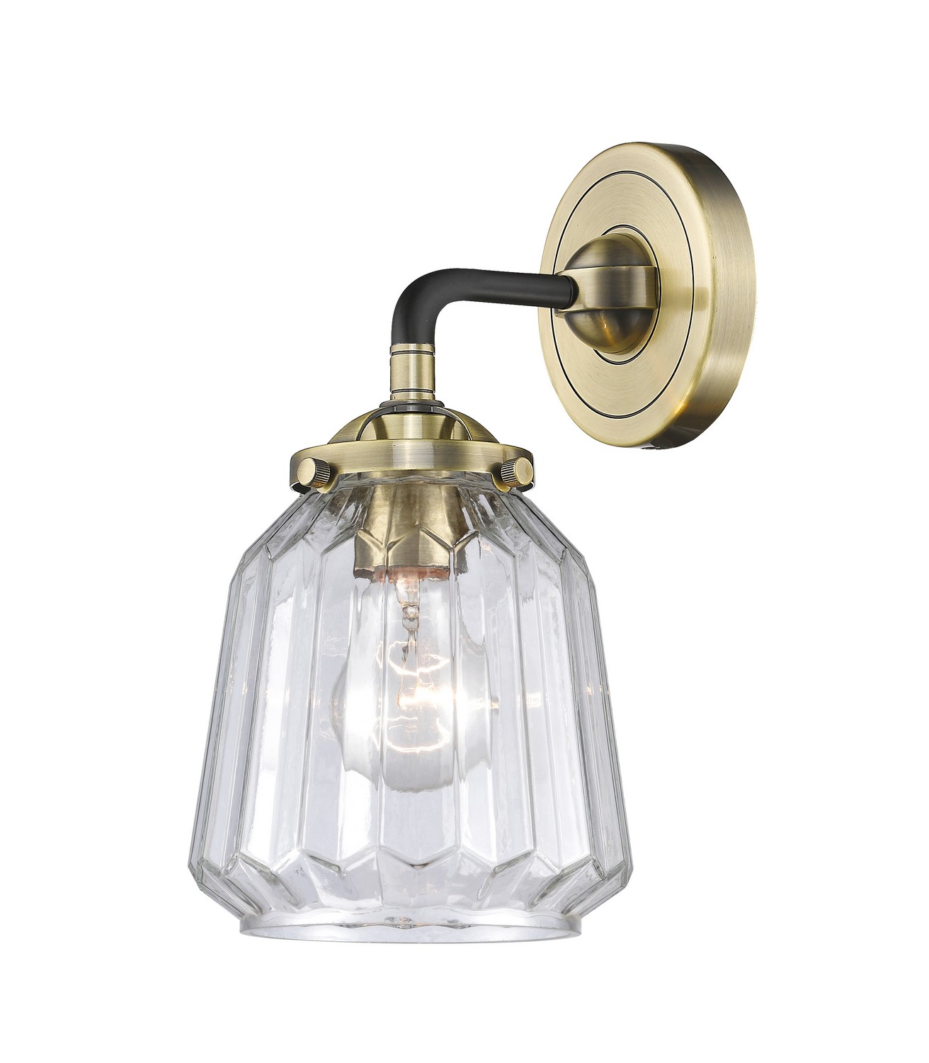 LED Wall Sconce by Innovations - Nouveau Collection, Black Antique Brass Finish - 284-1W-BAB-G142-LED