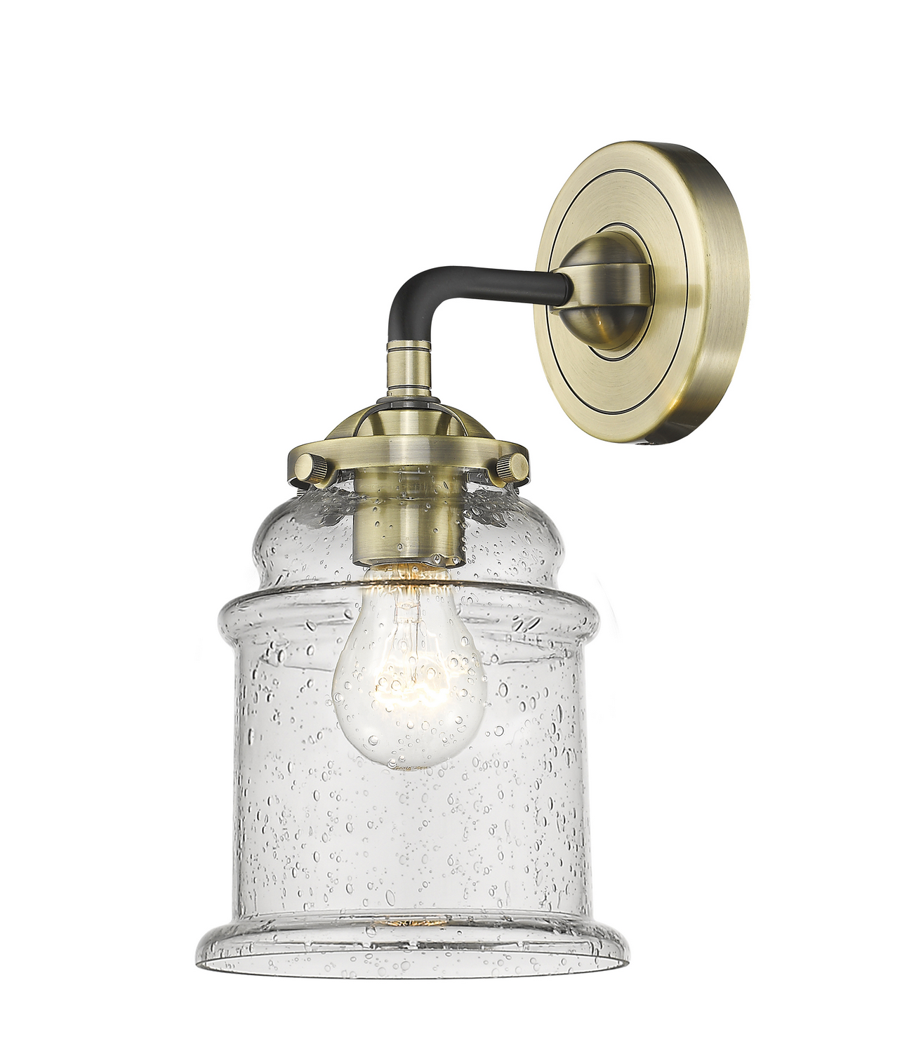 One Light Wall Sconce by Innovations - Nouveau Collection, Black Antique Brass Finish - 284-1W-BAB-G184