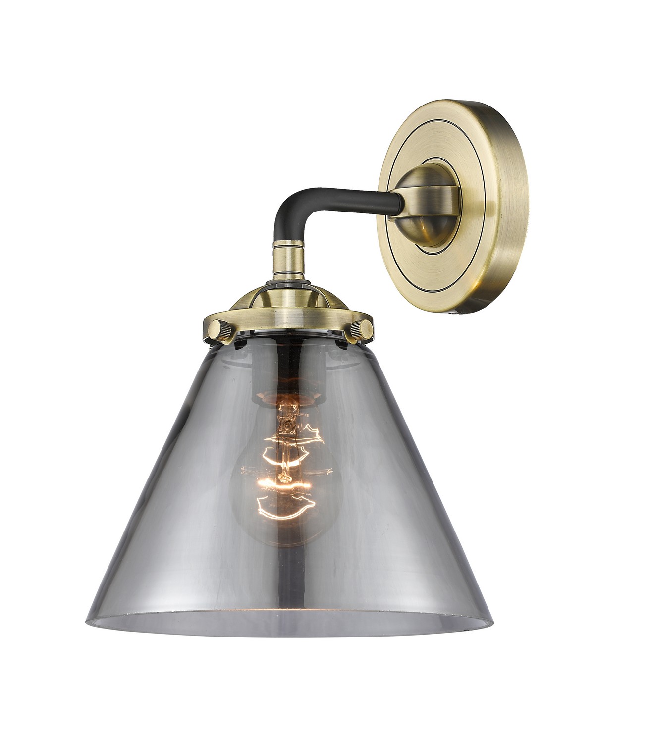 LED Wall Sconce by Innovations - Nouveau Collection, Black Antique Brass Finish - 284-1W-BAB-G43-LED