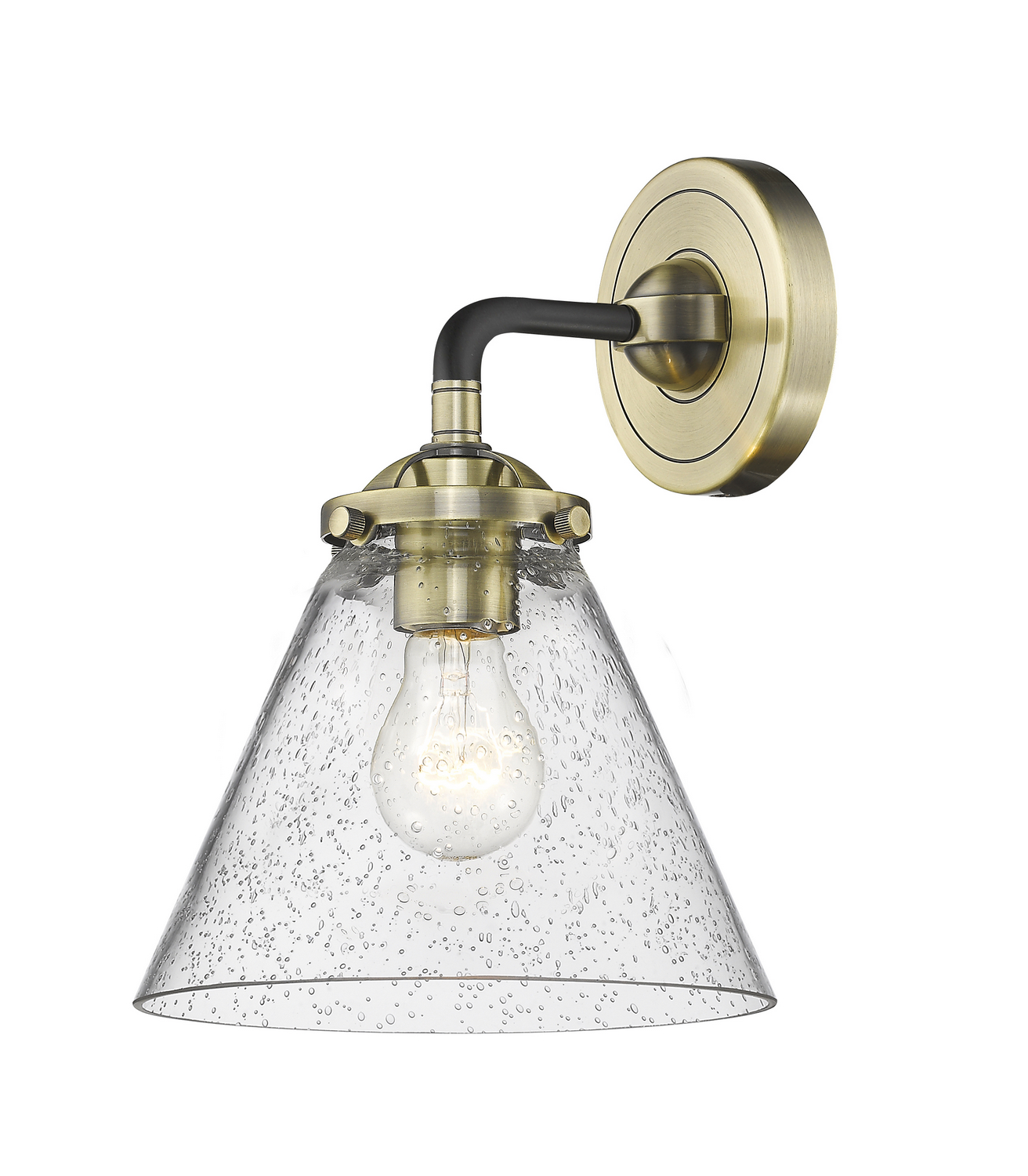 One Light Wall Sconce by Innovations - Nouveau Collection, Black Antique Brass Finish - 284-1W-BAB-G44