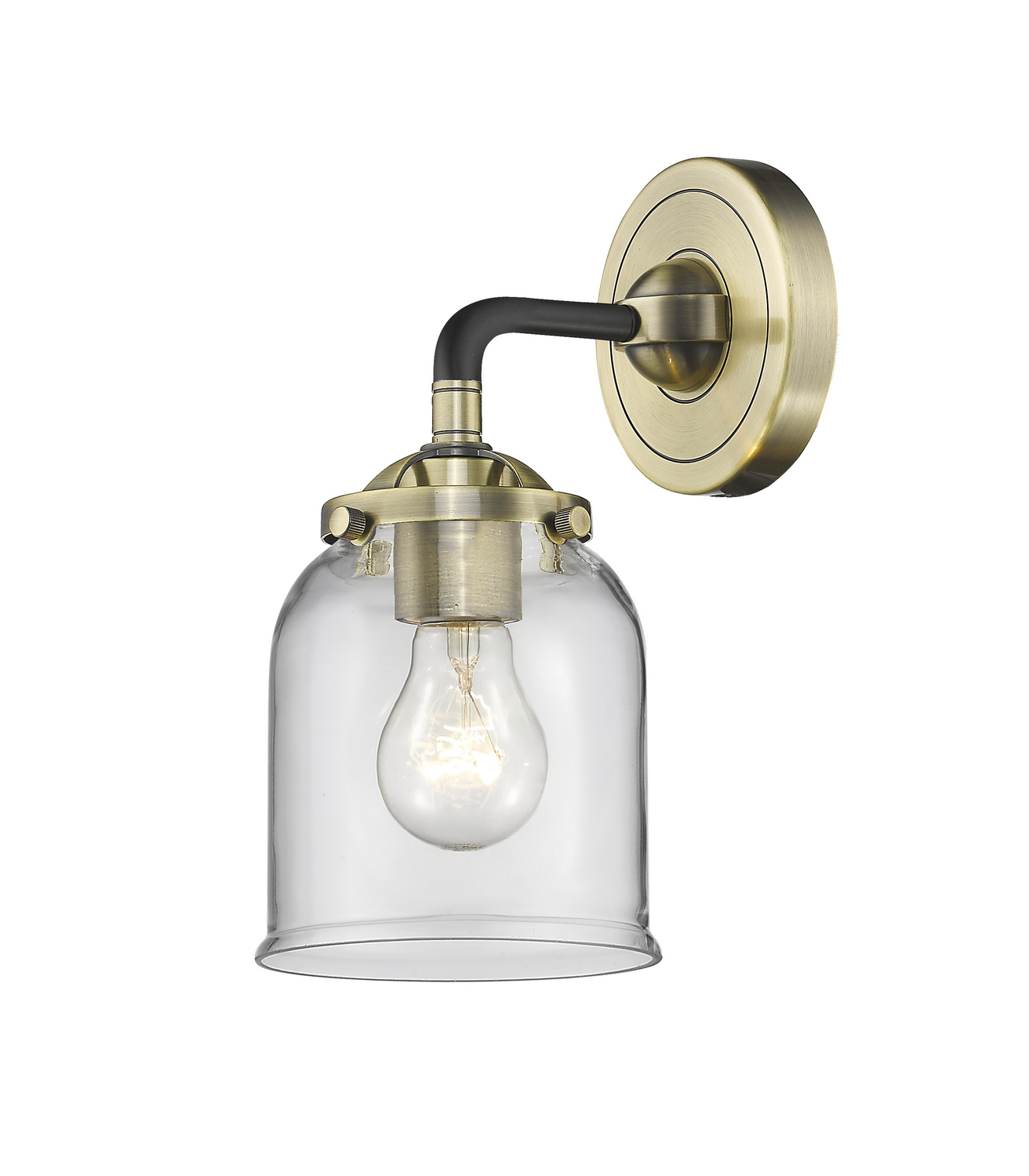One Light Wall Sconce by Innovations - Nouveau Collection, Black Antique Brass Finish - 284-1W-BAB-G52