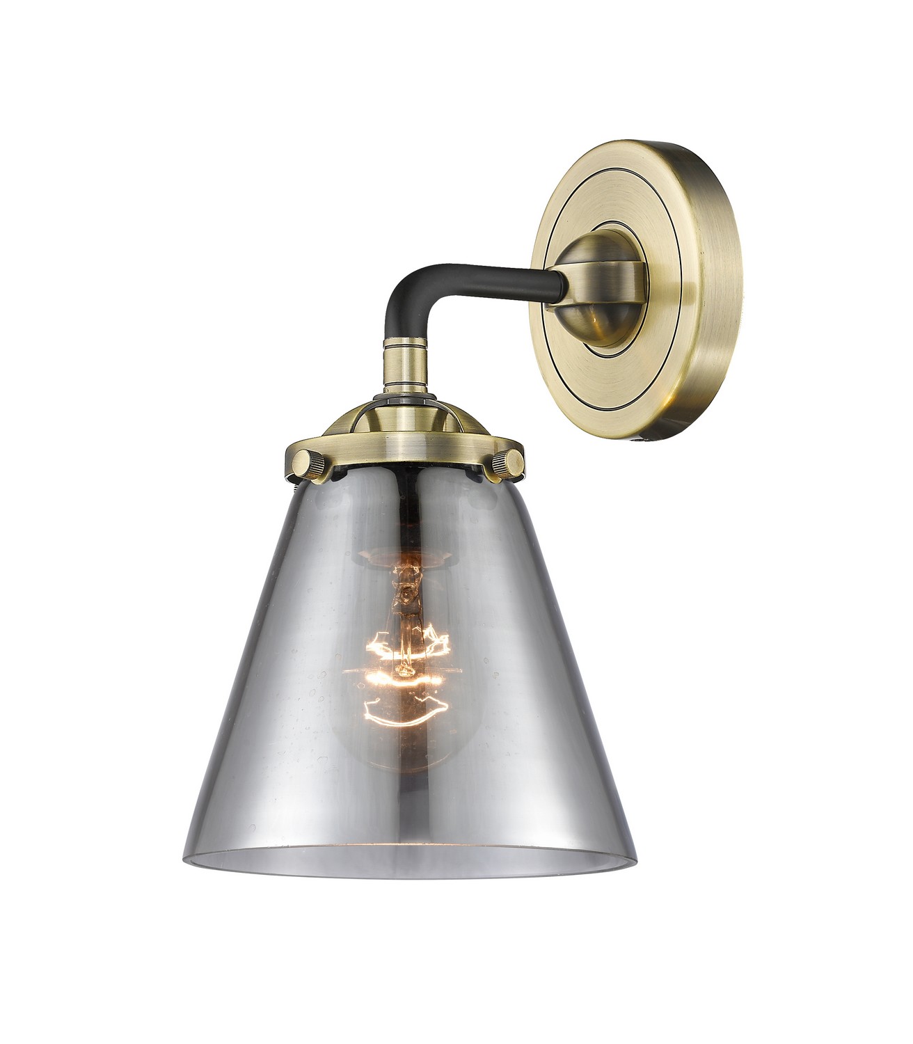 LED Wall Sconce by Innovations - Nouveau Collection, Black Antique Brass Finish - 284-1W-BAB-G63-LED