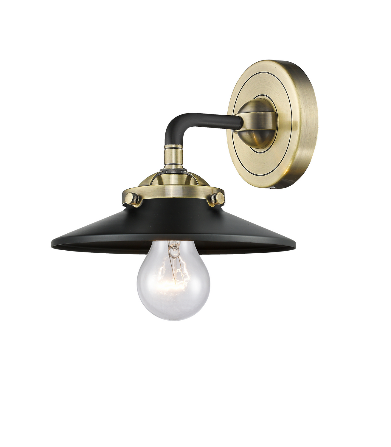 One Light Wall Sconce by Innovations - Nouveau Collection, Black Antique Brass Finish - 284-1W-BAB-M6-BK