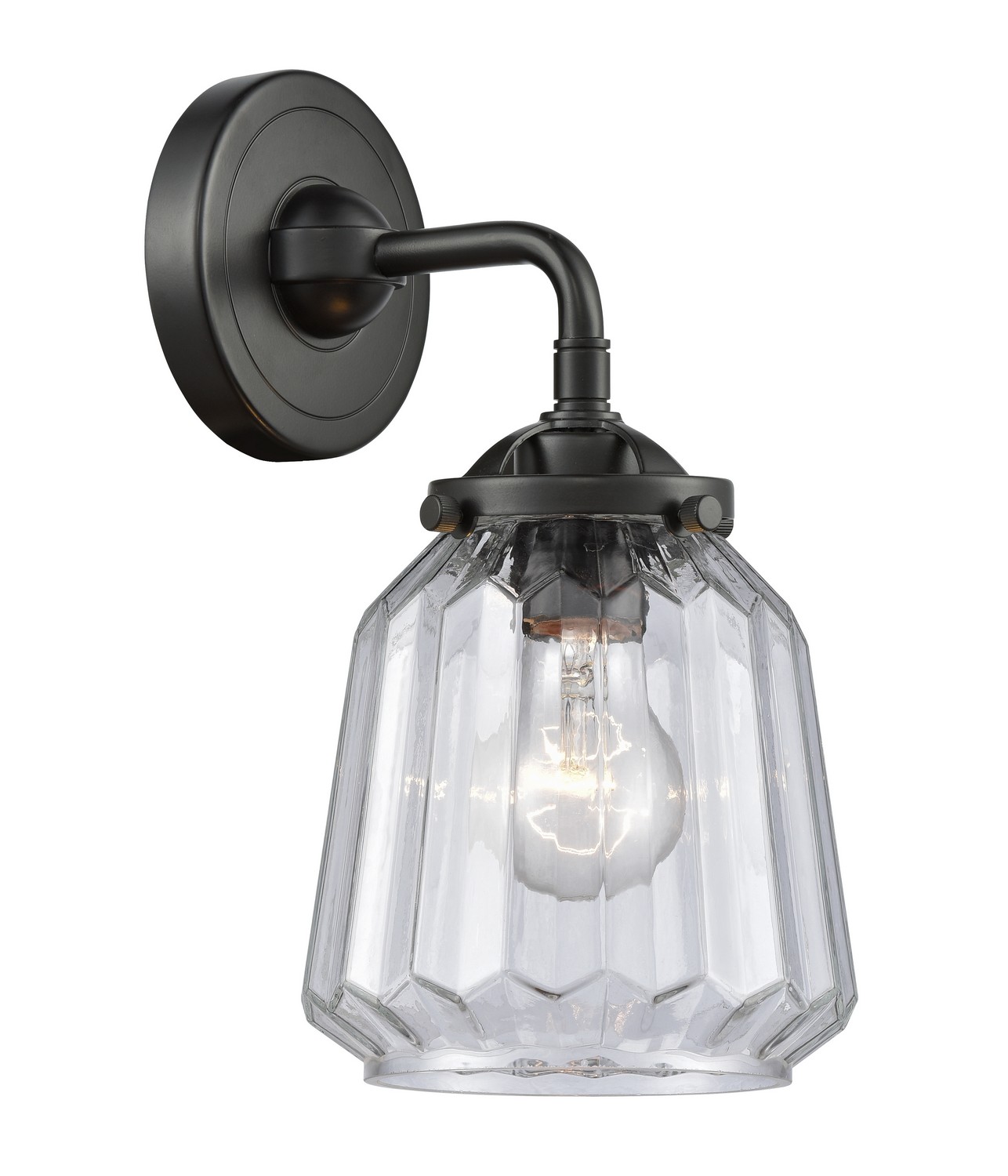 LED Wall Sconce by Innovations - Nouveau Collection, Oil Rubbed Bronze Finish - 284-1W-OB-G142-LED