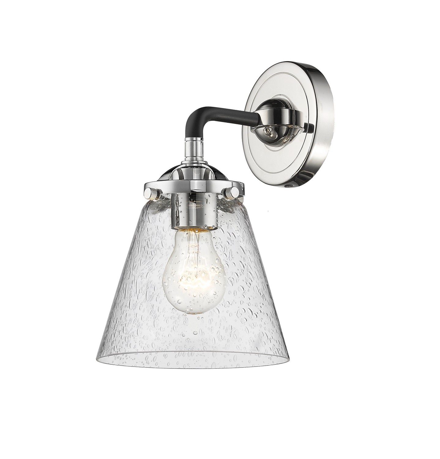 LED Wall Sconce by Innovations - Nouveau Collection, Black Polished Nickel Finish - 284-1W-BPN-G64-LED