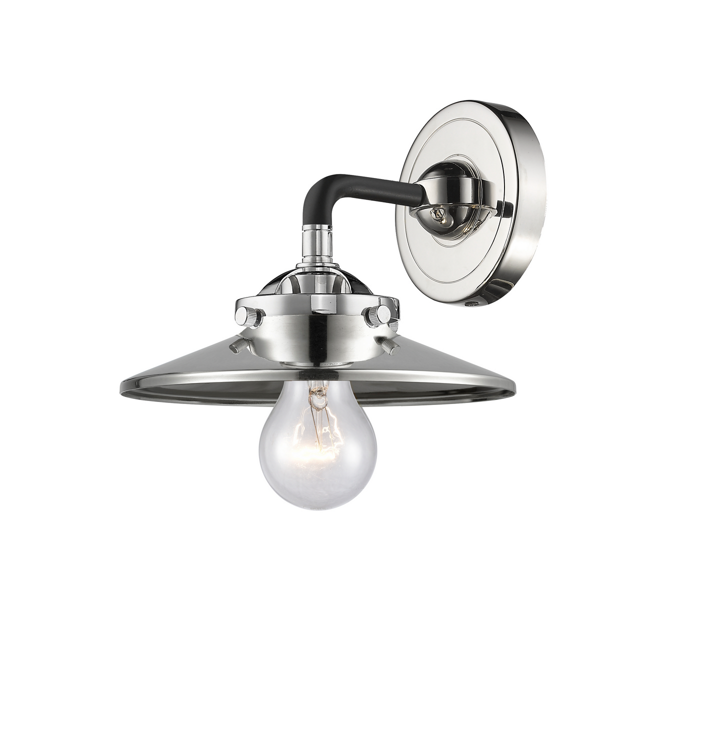 One Light Wall Sconce by Innovations - Nouveau Collection, Black Polished Nickel Finish - 284-1W-BPN-M1-PN