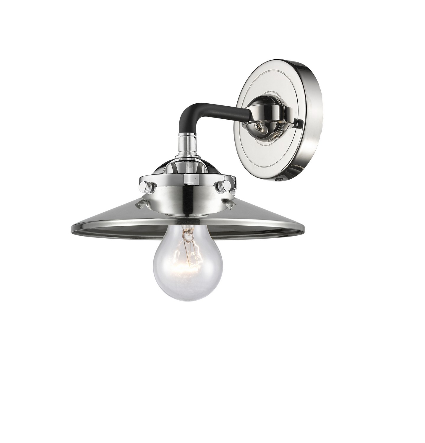 LED Wall Sconce by Innovations - Nouveau Collection, Black Polished Nickel Finish - 284-1W-BPN-M1-PN-LED