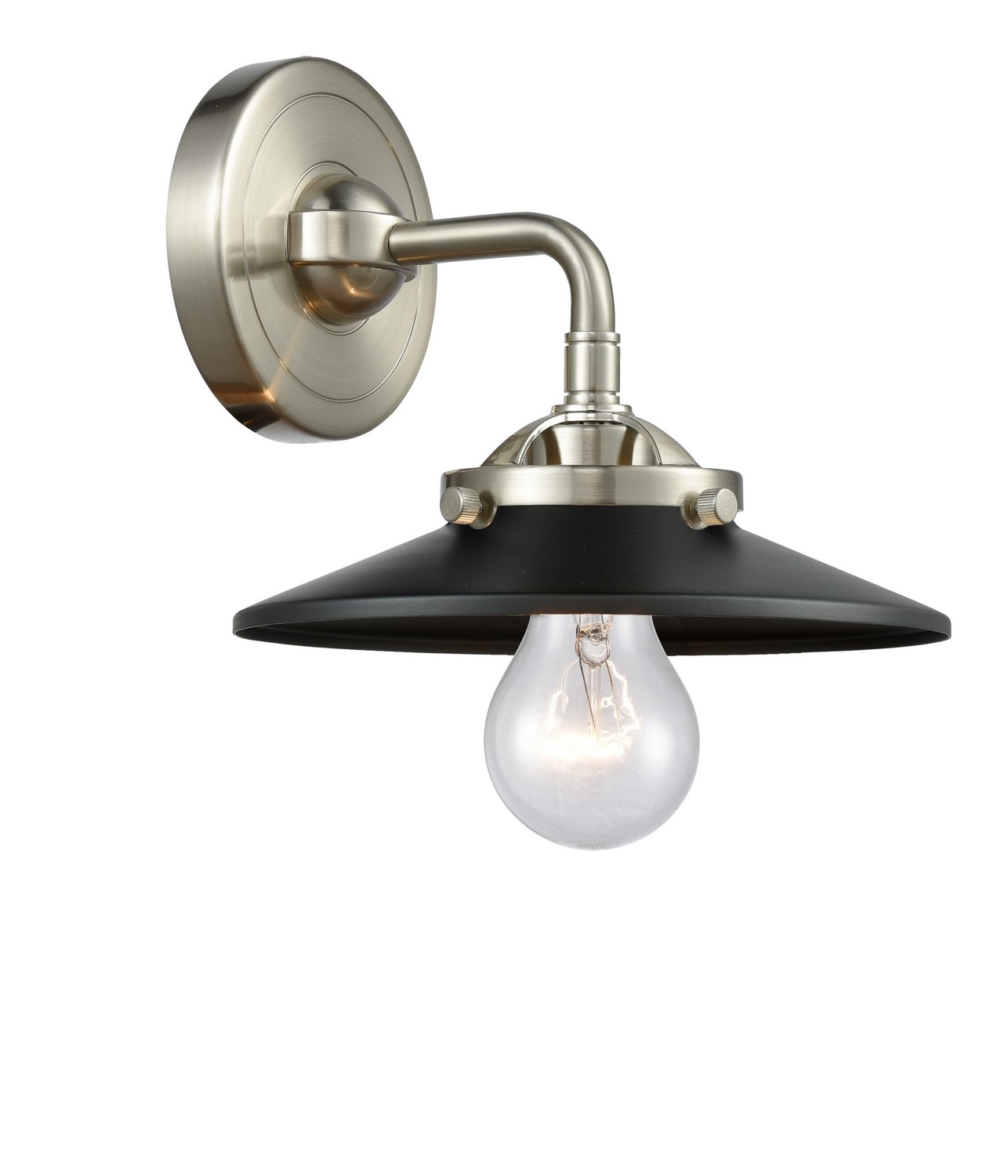 LED Wall Sconce by Innovations - Nouveau Collection, Brushed Satin Nickel Finish - 284-1W-SN-M6-BK-LED