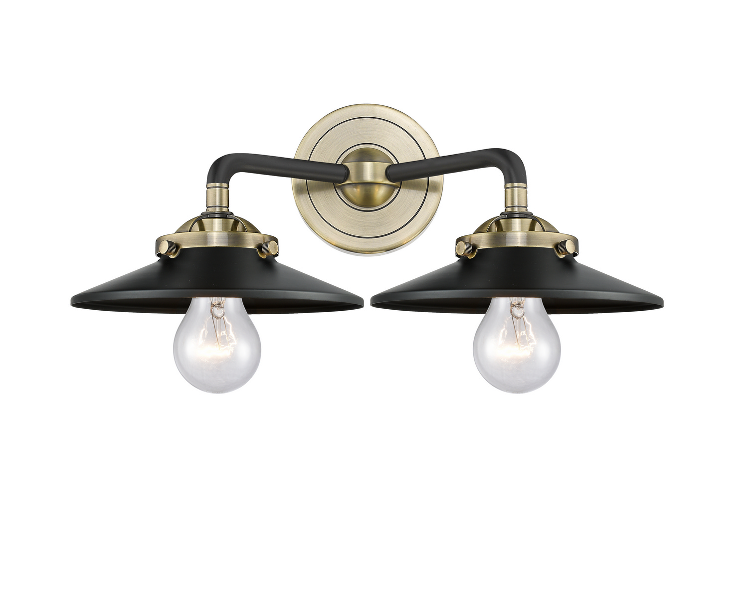 Two Light Bath Vanity by Innovations - Nouveau Collection, Black Antique Brass Finish - 284-2W-BAB-M6-BK