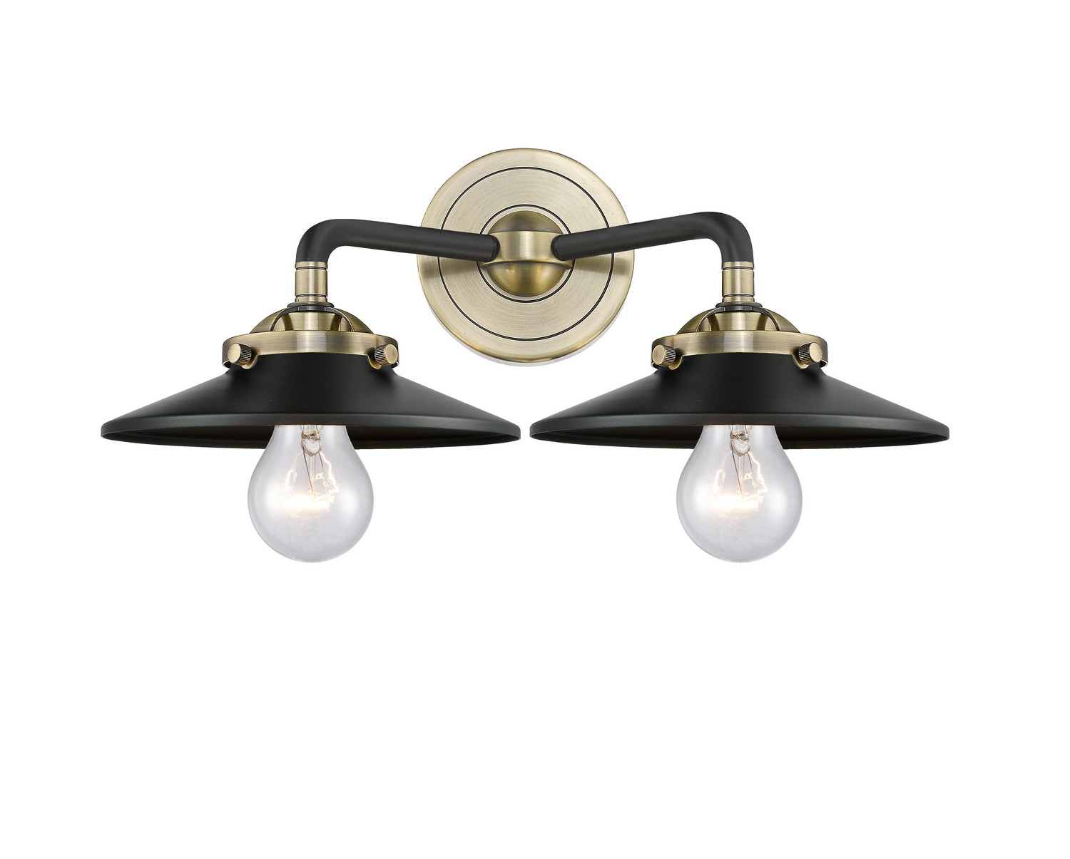 LED Bath Vanity by Innovations - Nouveau Collection, Black Antique Brass Finish - 284-2W-BAB-M6-BK-LED