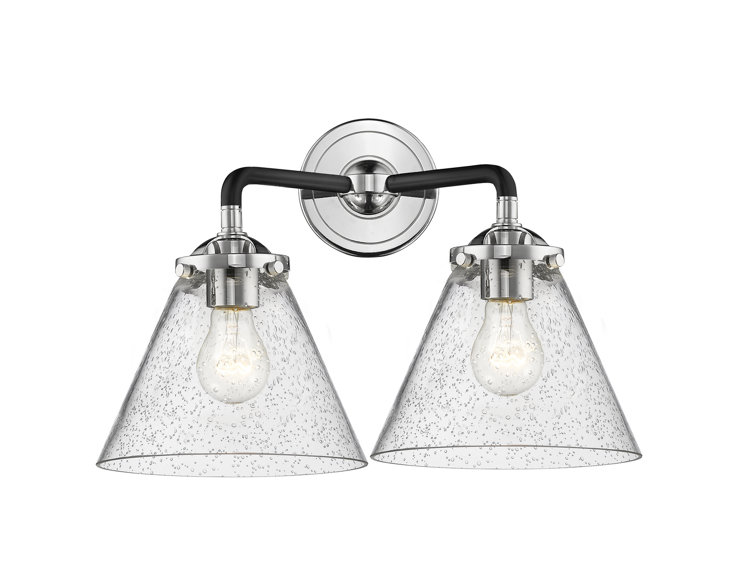 Two Light Bath Vanity by Innovations - Nouveau Collection, Black Polished Nickel Finish - 284-2W-BPN-G44