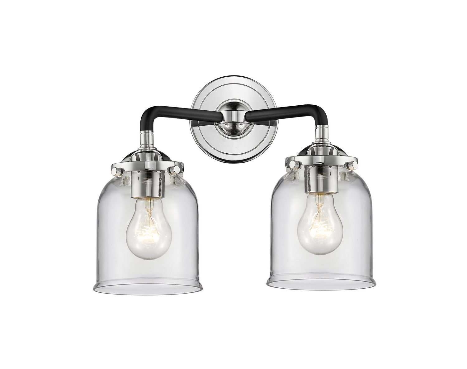Two Light Bath Vanity by Innovations - Nouveau Collection, Black Polished Nickel Finish - 284-2W-BPN-G52